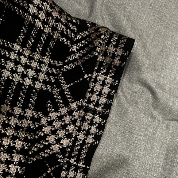 NY&CO Palazzo Pant Black Plaid Metallic 7th Avenue - Picture 9 of 15